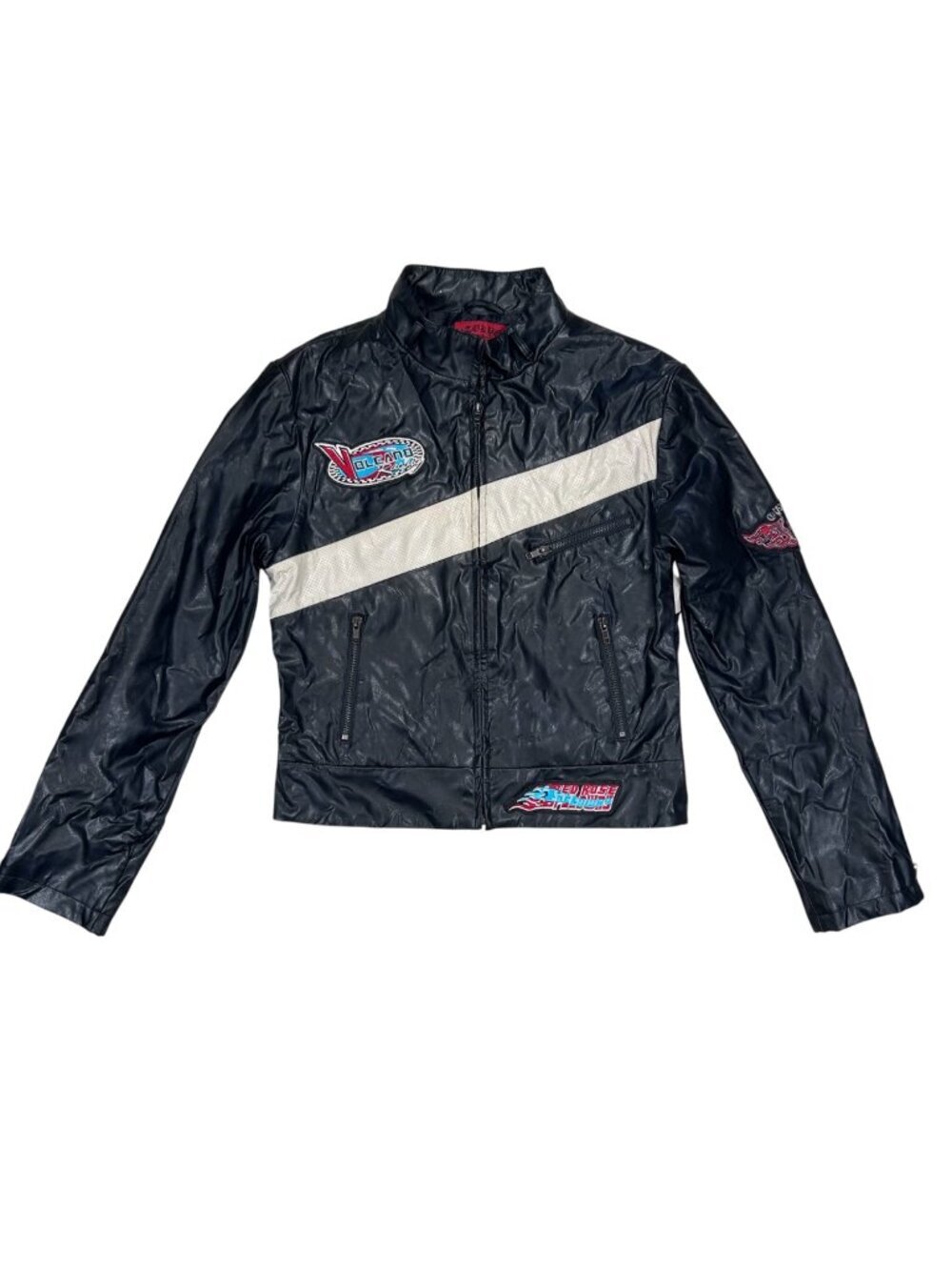 Tokyo Small Woman Biker Jacket Vegan Leather Streetwear Patches